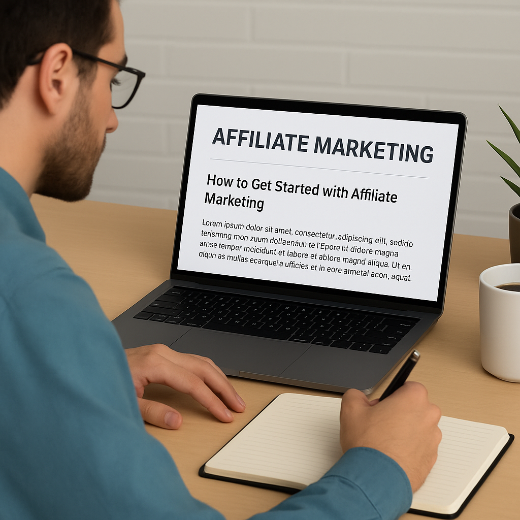 Affiliate marketing content creation scene