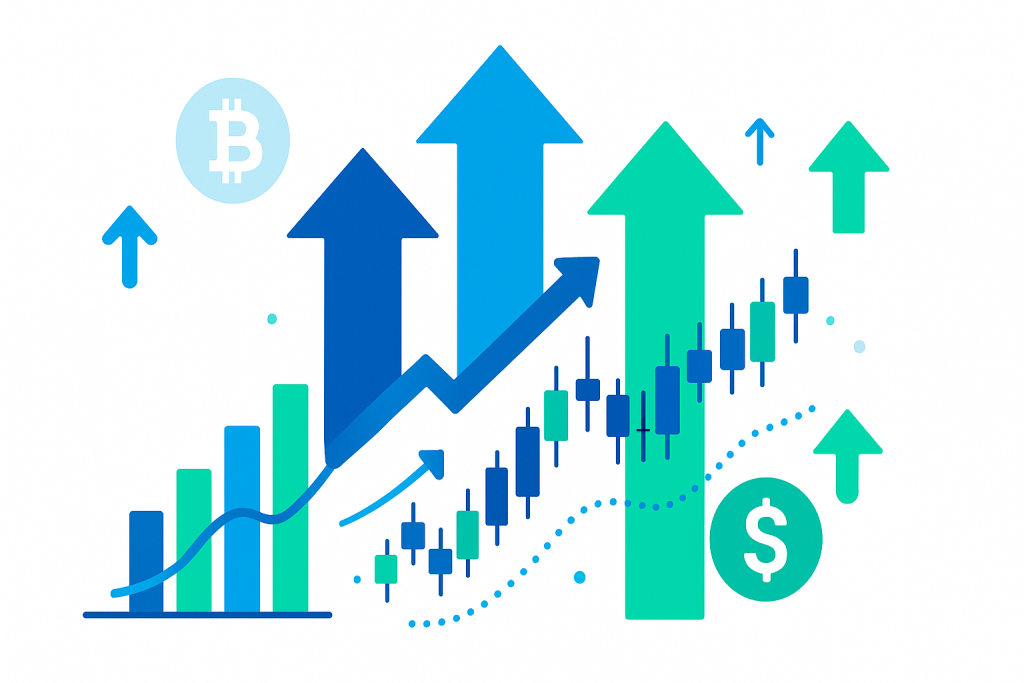 Illustration showing growth investments and wealth building strategies