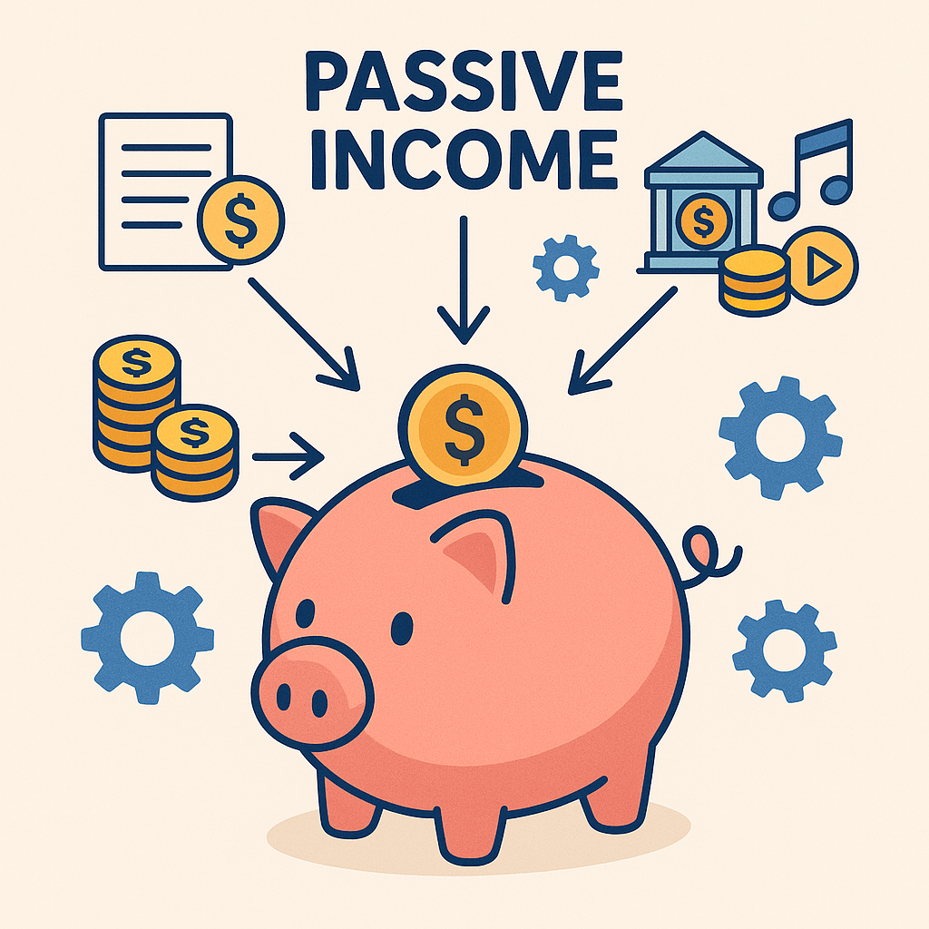 Multiple passive income streams illustration
