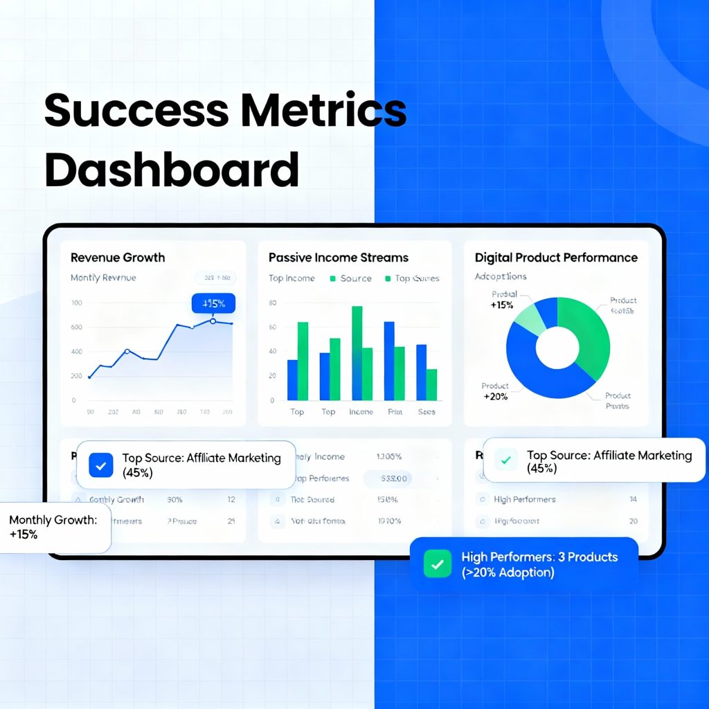 Digital product success metrics and revenue tracking