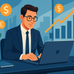 Professional working on side hustle from home