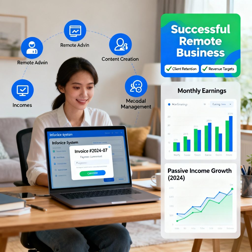 Virtual assistant earning income and business growth dashboard