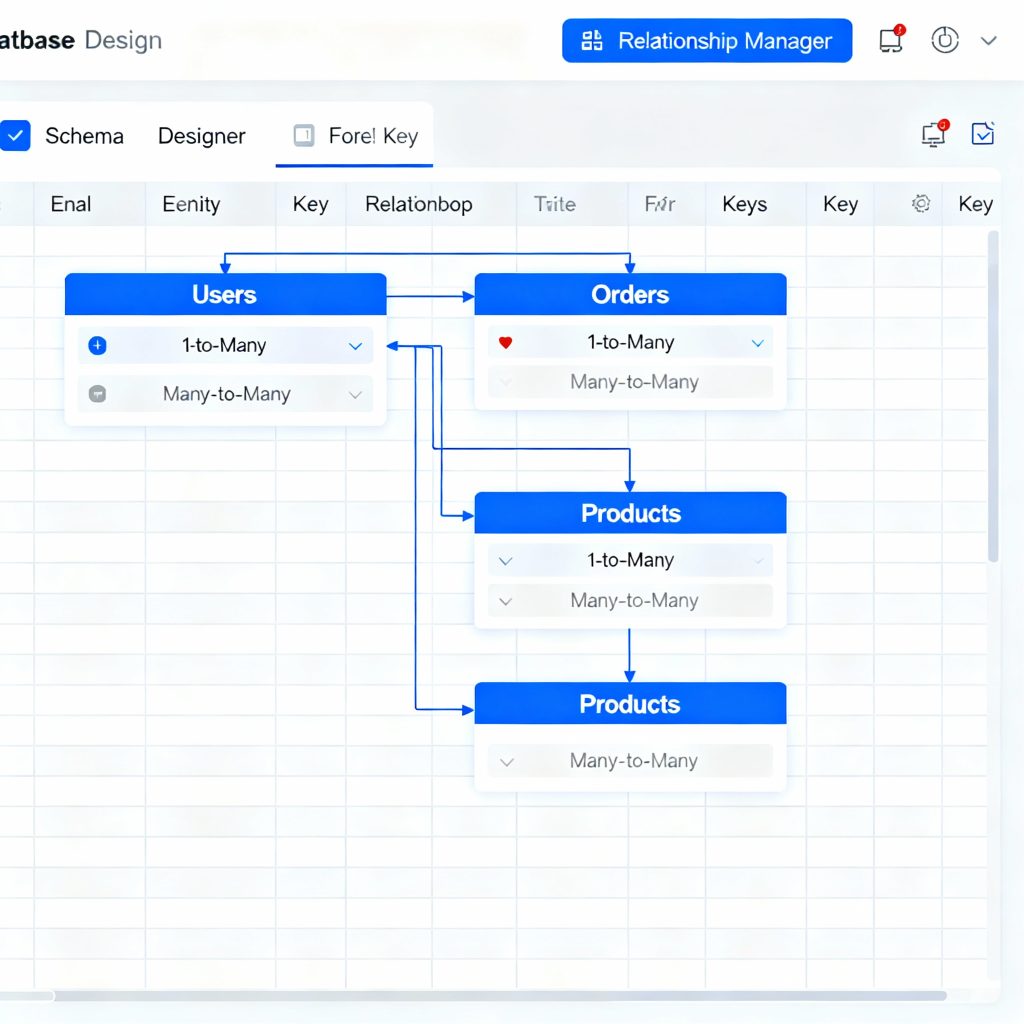 Database design and structure for no-code applications