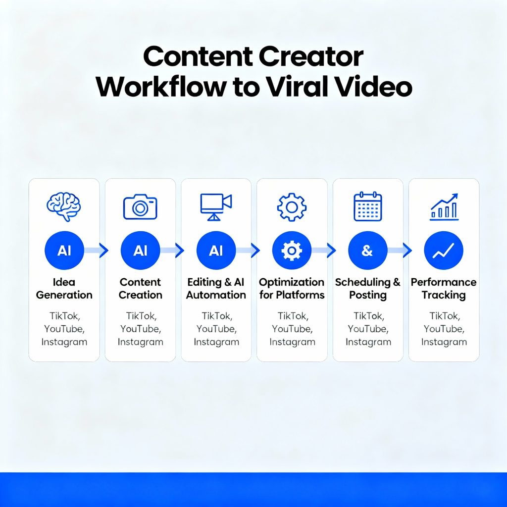 Step-by-step workflow for creating viral videos using AI video generators
