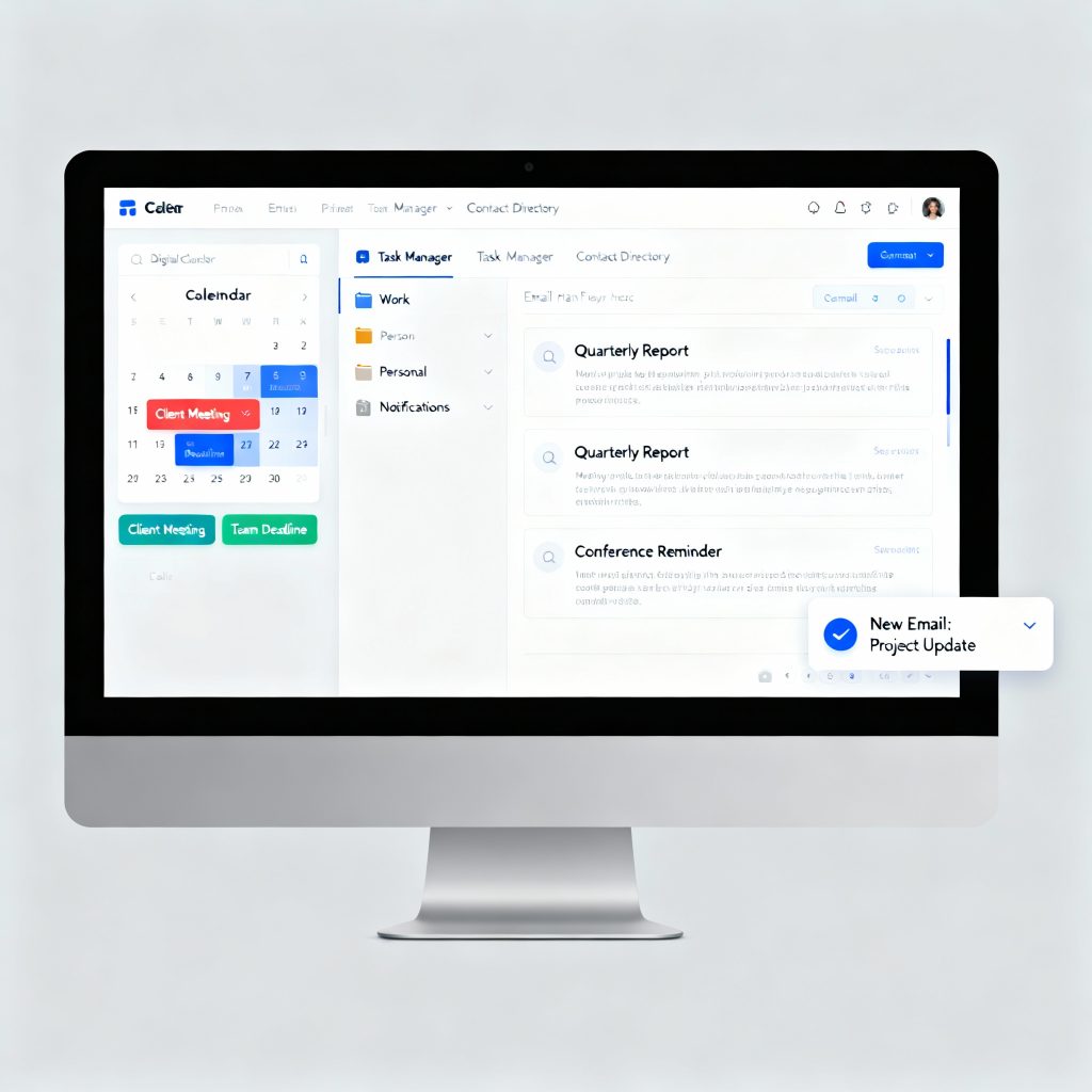 Email and calendar management tools for virtual assistant services